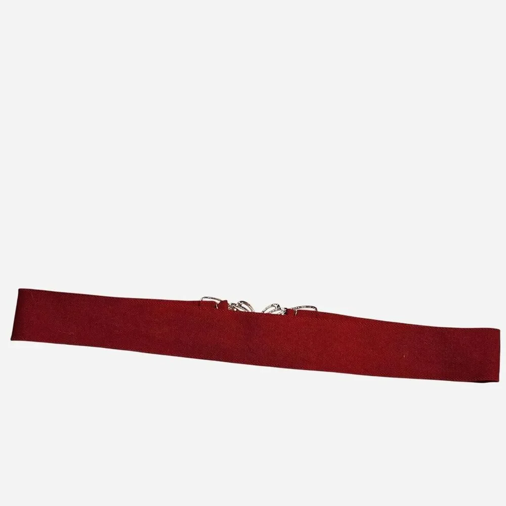 70s boho festival red butterfly stretchy belt
